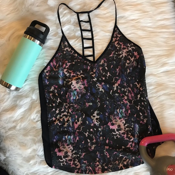 lululemon athletica Tops - Lululemon Breezy Singlet Floral Ladder Back Tank